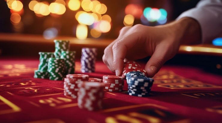 Ilustrasi keamanan data digital dengan simbol gembok dan jaringan